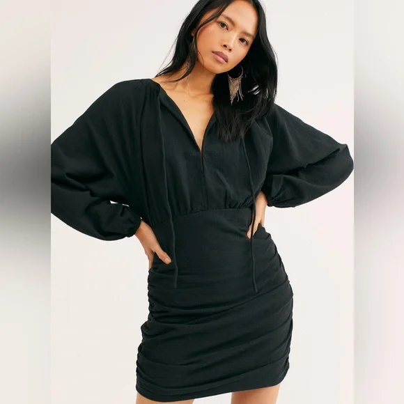 Free People linen mini dress